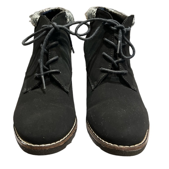 WHITE MOUNTAIN LAMBERT WEDGE BOOTIE BLACK SZ 10 - Picture 3 of 8